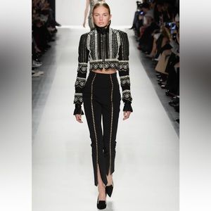 Jonathan Simkhai runway black pants with gold metal accents xs